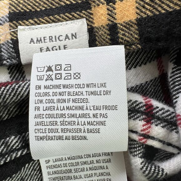 American Eagle Flannel Shirt Mens Size M Classic Fit Button Up Long Sleeve Plaid - Picture 5 of 5